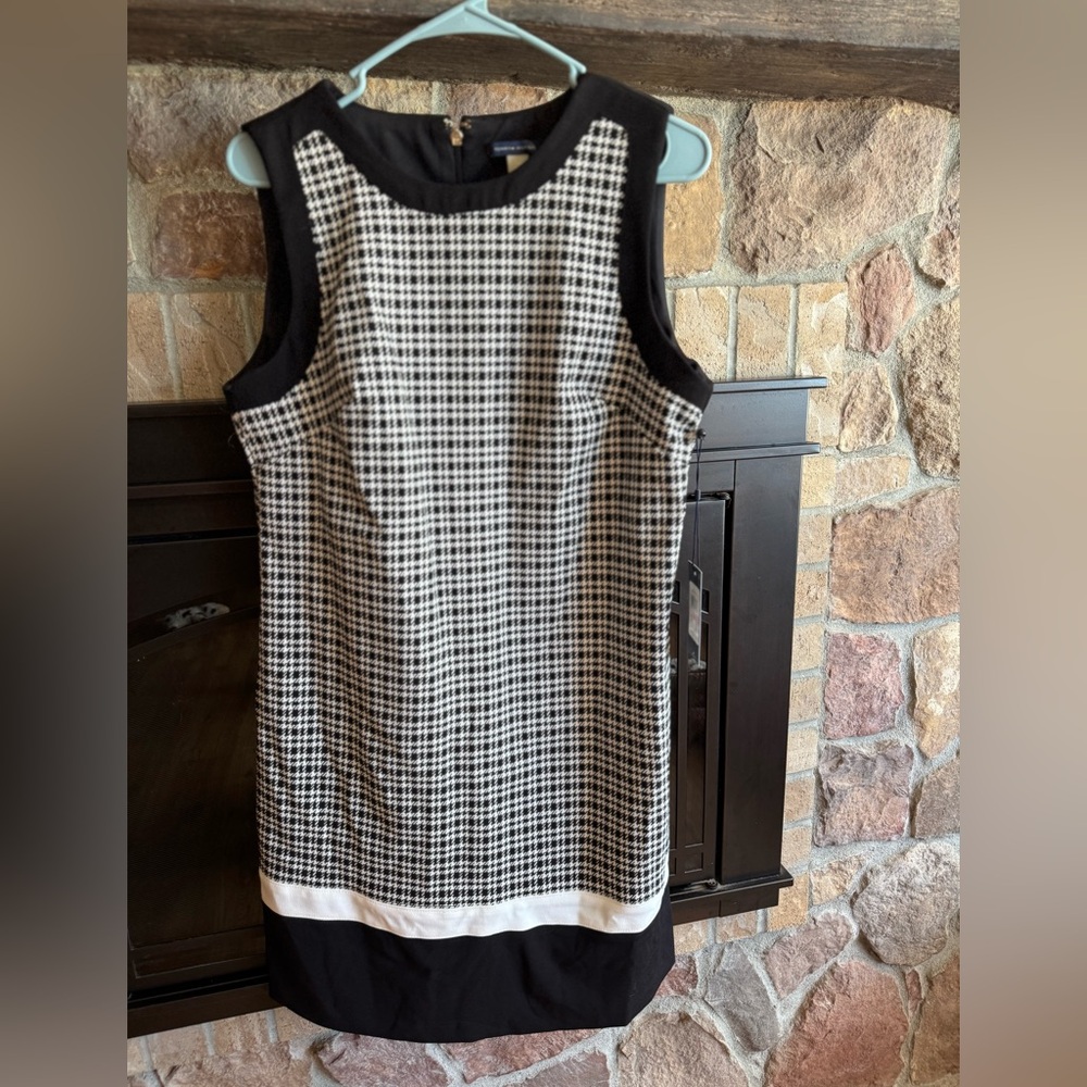 NWT: Tommy Hilfiger Black and White Houndstooth dress size 10